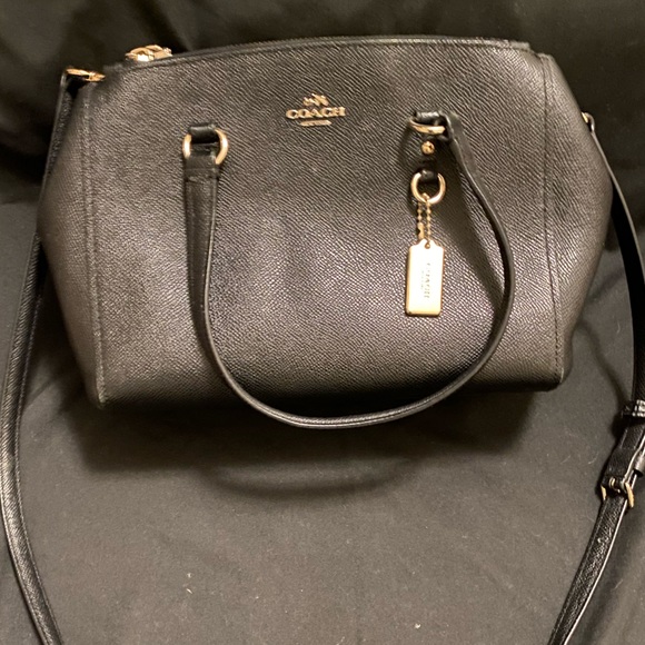 Coach Bags Coach Black Leather Crossbody With Gold Hardware